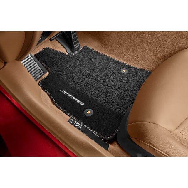 Z06 Premium Black Floor Mats Natural Tan Stitching – 404 Parts