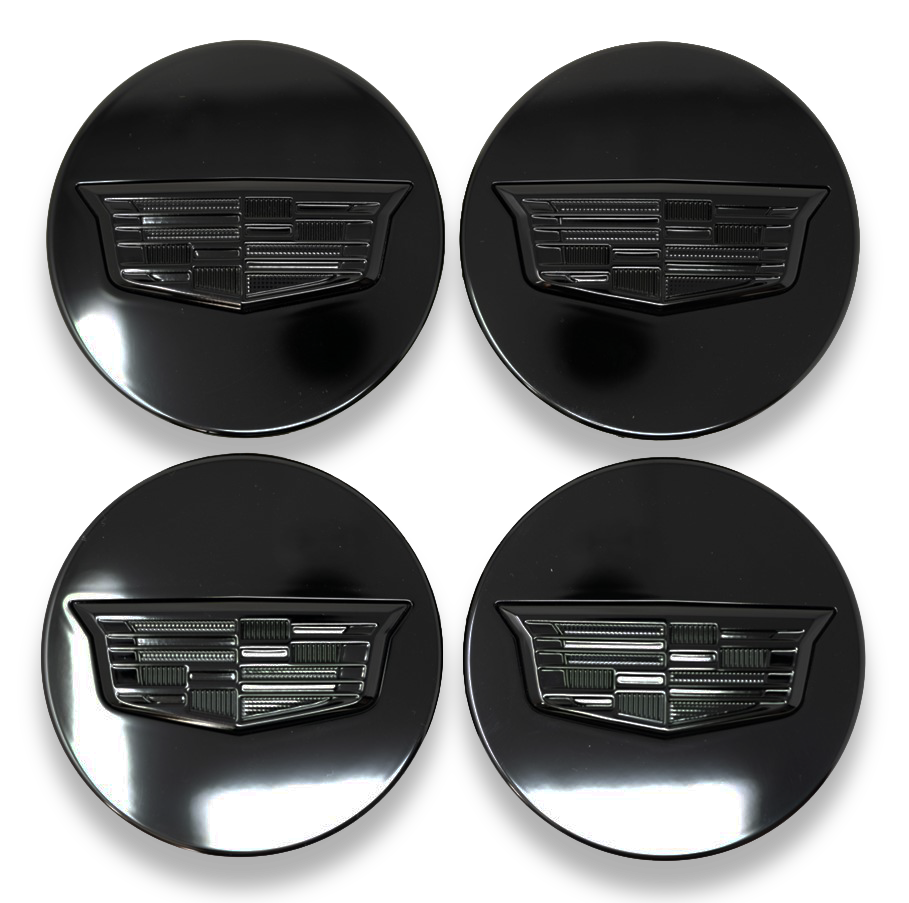 Cadillac Gloss Black Center Caps WA8555 Genuine GM ATS CTS CT4 CT5