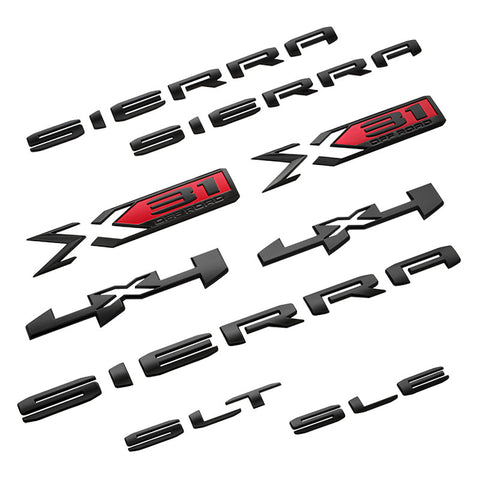 Sierra SLE SLT X31 Black Out Emblem Package