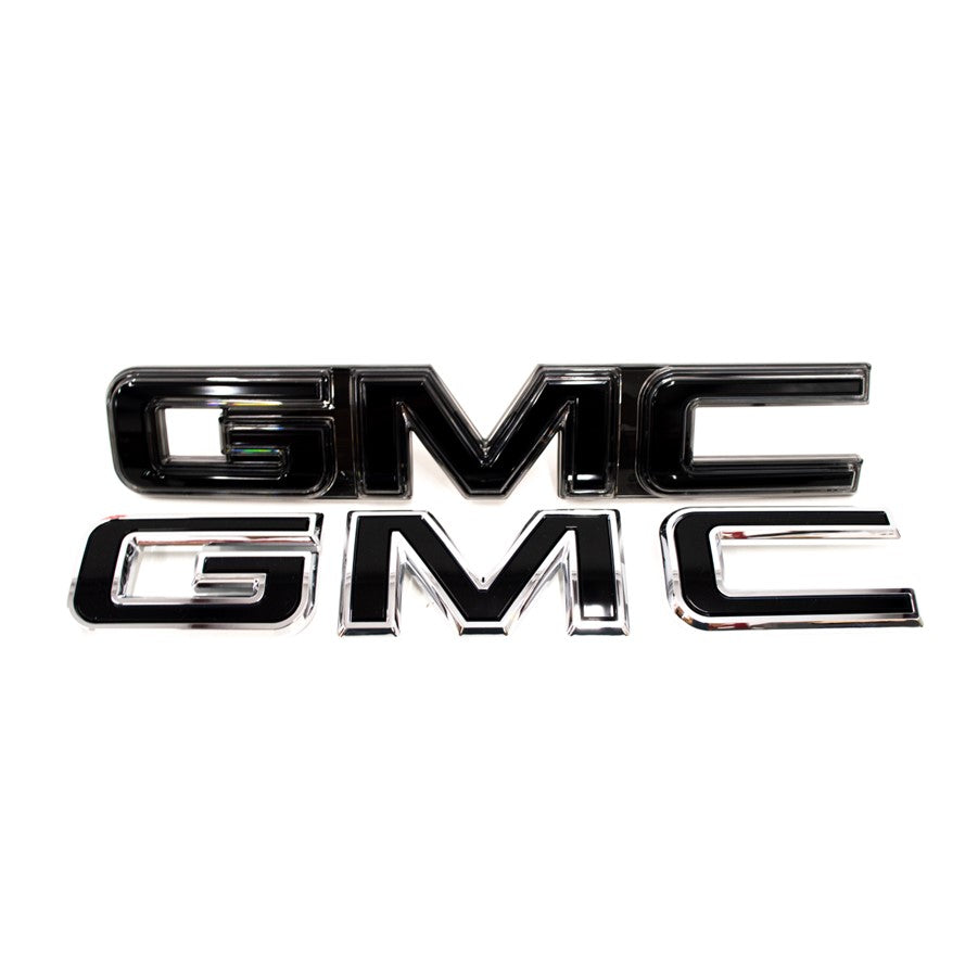 Matte Black Overlay Emblem For 2019-2023 GMC Sierra 1500/2500HD/3500HD - Front Grill & Rear Tailgate