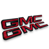 2019-2026 GMC Sierra Gloss Black & Torch Red Emblem Set