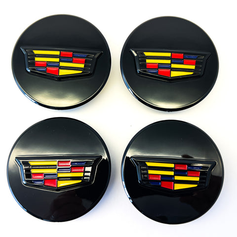 Cadillac Black w/ Color Wheel Center Caps