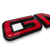 2019-2026 GMC Sierra Gloss Black & Torch Red Emblem Set